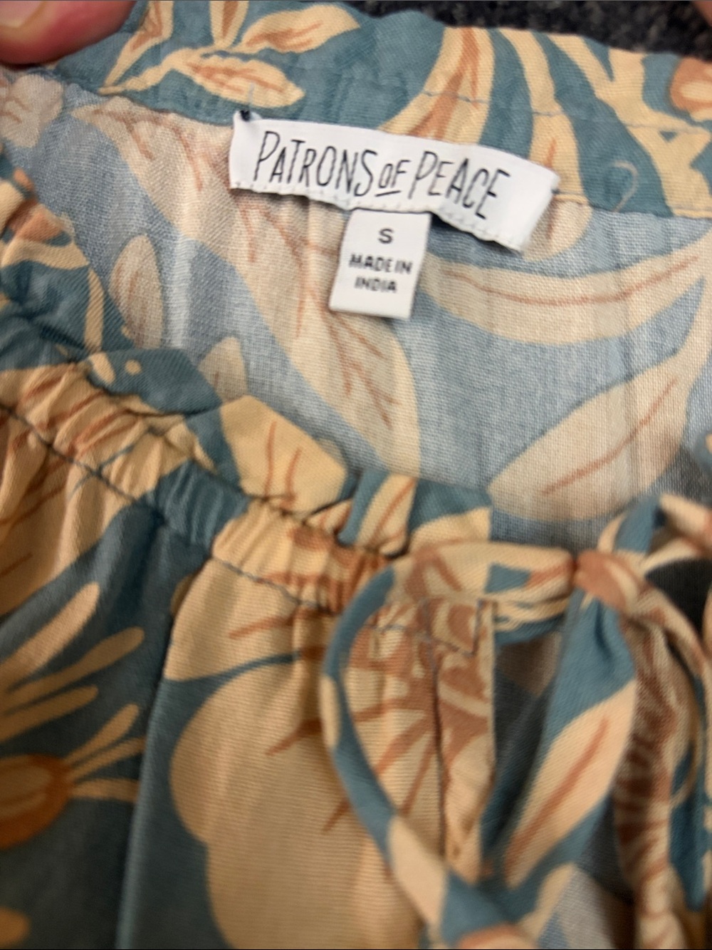 PATRONS OF PEACE - Boho floral long sleeve blouse - Small - Picture 7 of 9